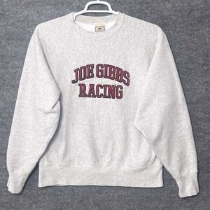 Vintage Lee Crossgrain Joe Gibbs Racing Heavyweight Sweatshirt XL Gray NASCAR